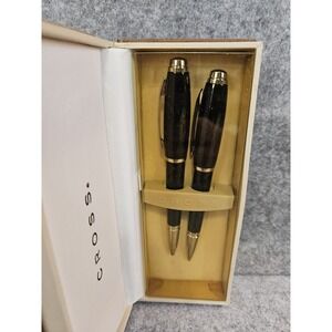 Cross Dubai Black Pen and Pencil Set AT0271-2 Vintage‎ Rare Desk Office NEW